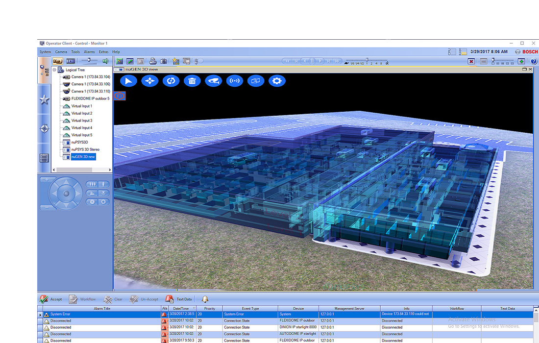 nupsys, nusim, 3d visualization, real-time, physical security for enterprise, carriers and government